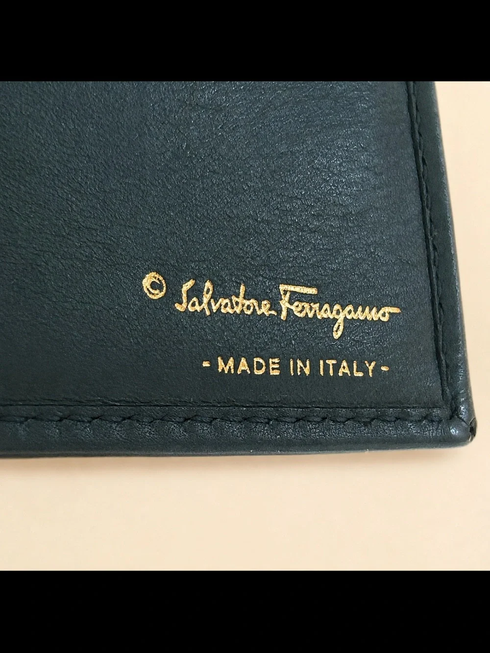 Salvatore Ferragamo PEACOCK Teal Leather Continental Wallet EUC